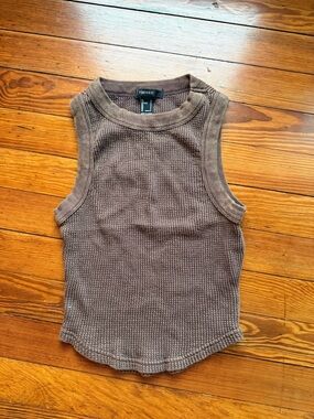 Forever 21 Brown Waffle Knit Tank